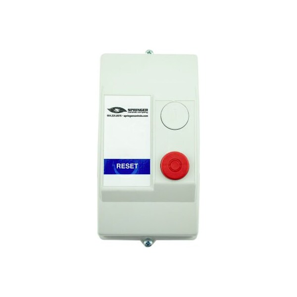 Springer Controls Co NEMA 4X Enclosed Motor Starter, 9A, 1PH, Separate Coil Voltage, Reset Button, 100-250V, 7.6-10A AF0916R2G-3F - main